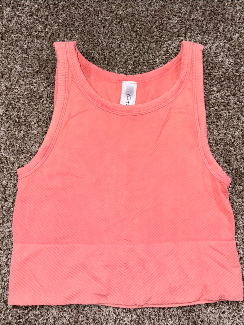 Nikibiki Coral Ribbed Crop Tank Top Womens One Size